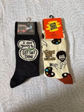 Set of Men’s Dress Socks Bob Ross & Blue Q NWT